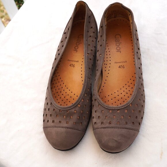 Gabor Hovercraft Brown Suede Perforated Flats Size 5.5‎ - Picture 3 of 10